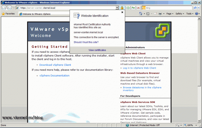 Replacing VMware vCenter server default (self signed) certificate