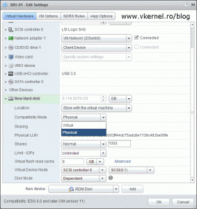 changeing a raw disk map in vmware from physical to cirtual